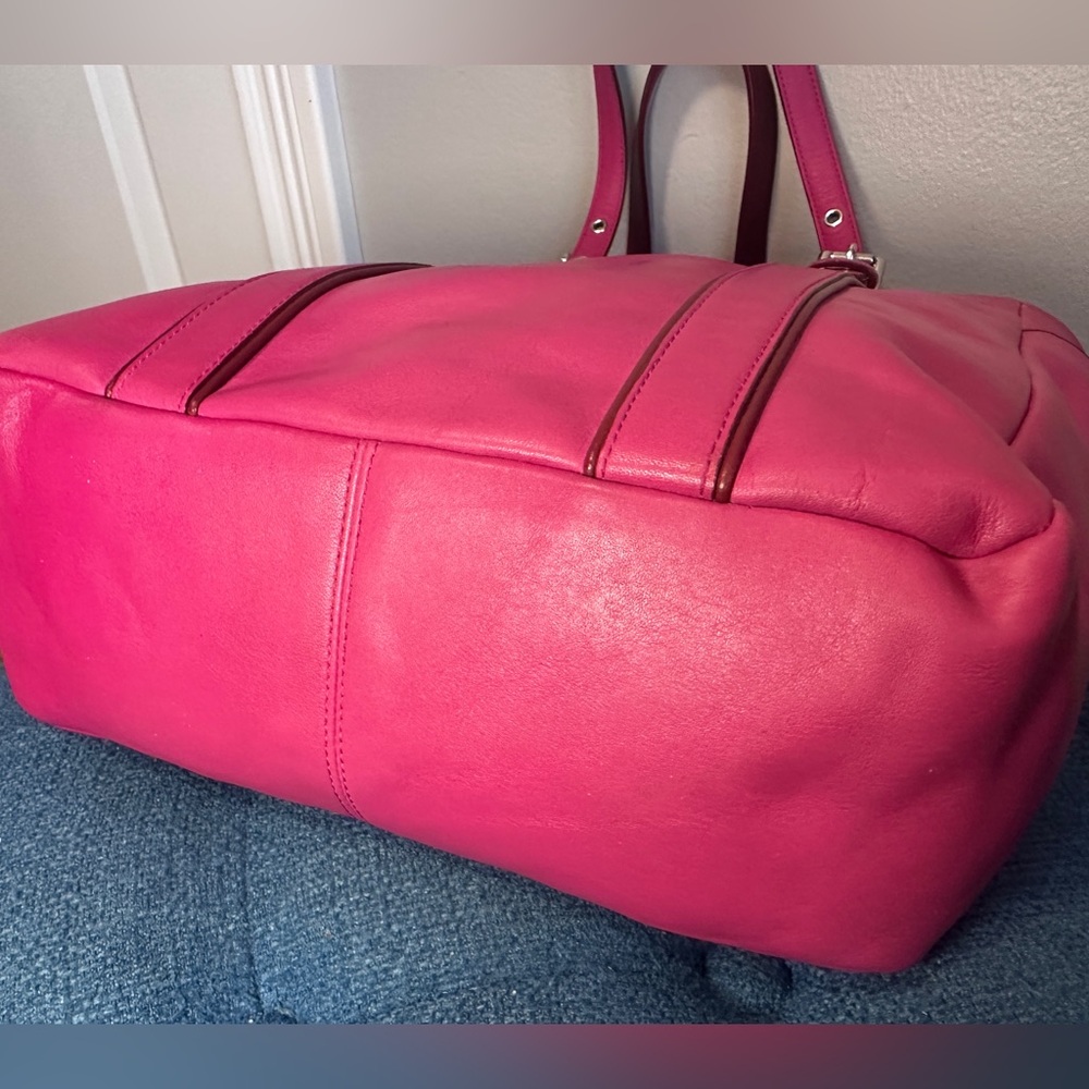 Coach Pink Leather Tote - Picture 9 of 13